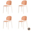 Ver imagem 1 de Kit 4 Cadeiras Empilhável Positano Fratini Polipropileno Cor Nude e Assento Simulando Palha Rattan