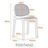 Kit 4 Cadeiras Empilhável Positano Fratini Polipropileno Cor Nude e Assento Simulando Palha Rattan - 4