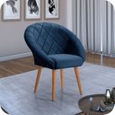 Ver imagem 2 de Poltrona Decorativa Belah Suede:azul