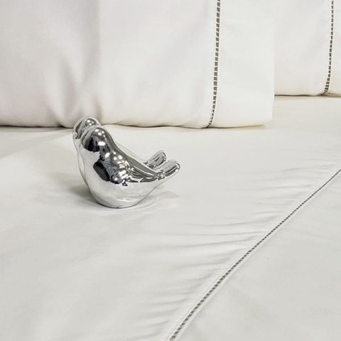 Jogo de Cama Casal 400 Fios Branco Ponto Palito 4 Peças Casa Dona