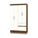 Ver imagem 1 de Guarda Roupa Solteiro 4 Portas 102 Cm Rio Plus Imbuia/champanhe - Pallazio