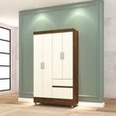 Ver imagem 2 de Guarda Roupa Solteiro 4 Portas 102 Cm Rio Plus Imbuia/champanhe - Pallazio