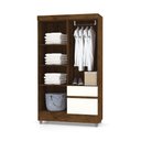 Ver imagem 3 de Guarda Roupa Solteiro 4 Portas 102 Cm Rio Plus Imbuia/champanhe - Pallazio