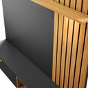 Ver imagem 4 de Painel Bancada Suspensa para TV até 60 Polegadas 160cm Ripado Palmas C05 Preto/Noce Milano - Mpozenato