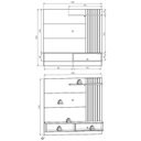 Ver imagem 5 de Painel Bancada Suspensa para TV até 60 Polegadas 160cm Ripado Palmas C05 Preto/Noce Milano - Mpozenato
