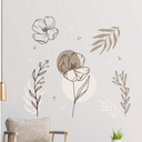 Ver imagem 3 de Adesivo de Parede Flor Ramos Contemporâneo Marrom Pastel Minimalista