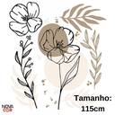 Ver imagem 2 de Adesivo de Parede Flor Ramos Contemporâneo Marrom Pastel Minimalista
