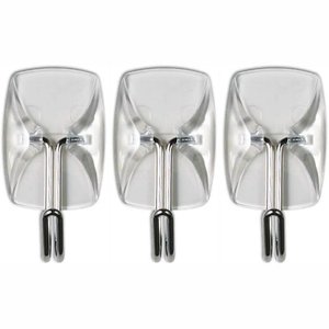 Gancho Adesivo para Utensílios Command Transparente Mini 3 Unidades - Hb004270532 - 3m Gancho Comman