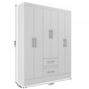 Ver imagem 4 de Guarda-Roupa Asia Casal 6 Portas 2 Gavetas Cor Branco