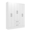 Ver imagem 2 de Guarda-Roupa Asia Casal 6 Portas 2 Gavetas Cor Branco