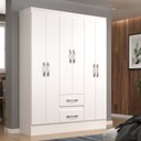Ver imagem 1 de Guarda-Roupa Asia Casal 6 Portas 2 Gavetas Cor Branco
