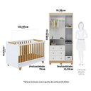 Ver imagem 3 de Quarto de Bebê com Guarda-Roupa 3 Portas e Berço 4 em 1 Minicama 100% MDF Mike Espresso Móveis Branc