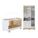 Ver imagem 4 de Quarto de Bebê com Guarda-Roupa 3 Portas e Berço 4 em 1 Minicama 100% MDF Mike Espresso Móveis Branc