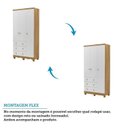 Ver imagem 6 de Quarto de Bebê com Guarda-Roupa 3 Portas e Berço 4 em 1 Minicama 100% MDF Mike Espresso Móveis Branc