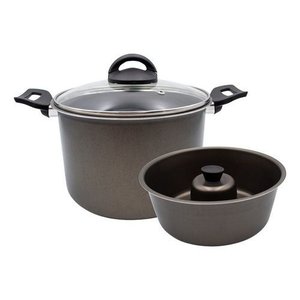 Conjunto Banho-maria 2 Peças Panela para Pudim Pudinzeira 20