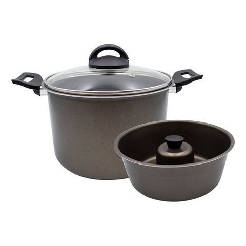 Conjunto Banho-maria 2 Peças Panela para Pudim Pudinzeira 20