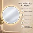 Ver imagem 5 de Espelho Decorativo Redondo Borda Dourada com Iluminação 90cm