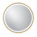 Ver imagem 4 de Espelho Decorativo Redondo Borda Dourada com Iluminação 90cm