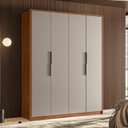 Ver imagem 4 de Guarda Roupa Casal Attore 4 Portas Nogueira Nude Prime Tx Demóbile - Demartêz