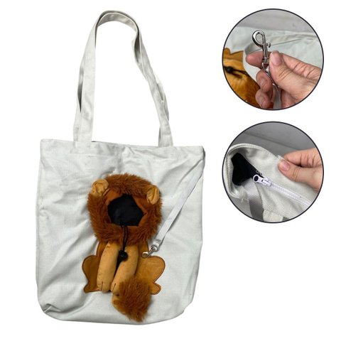 Bolsa Transporte Gato Cao Pet Animal Estampa Leao Estimacao Ombro Passeio Diversao Viagem Ventilada 