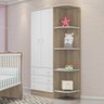 Conjunto Quarto Bebê Doce Sonho Branco/Carvalho Rústico: Guarda-Roupa 2 Portas, Cômoda 4 Gavetas e B - 2