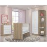 Conjunto Quarto Bebê Doce Sonho Branco/Carvalho Rústico: Guarda-Roupa 2 Portas, Cômoda 4 Gavetas e B - 1