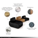Ver imagem 3 de Sofá Ilha Sala de Estar Dakota 3 Módulos 454cm Encostos Almofadas Soltas Pu Preto/caramelo G33 - Gra