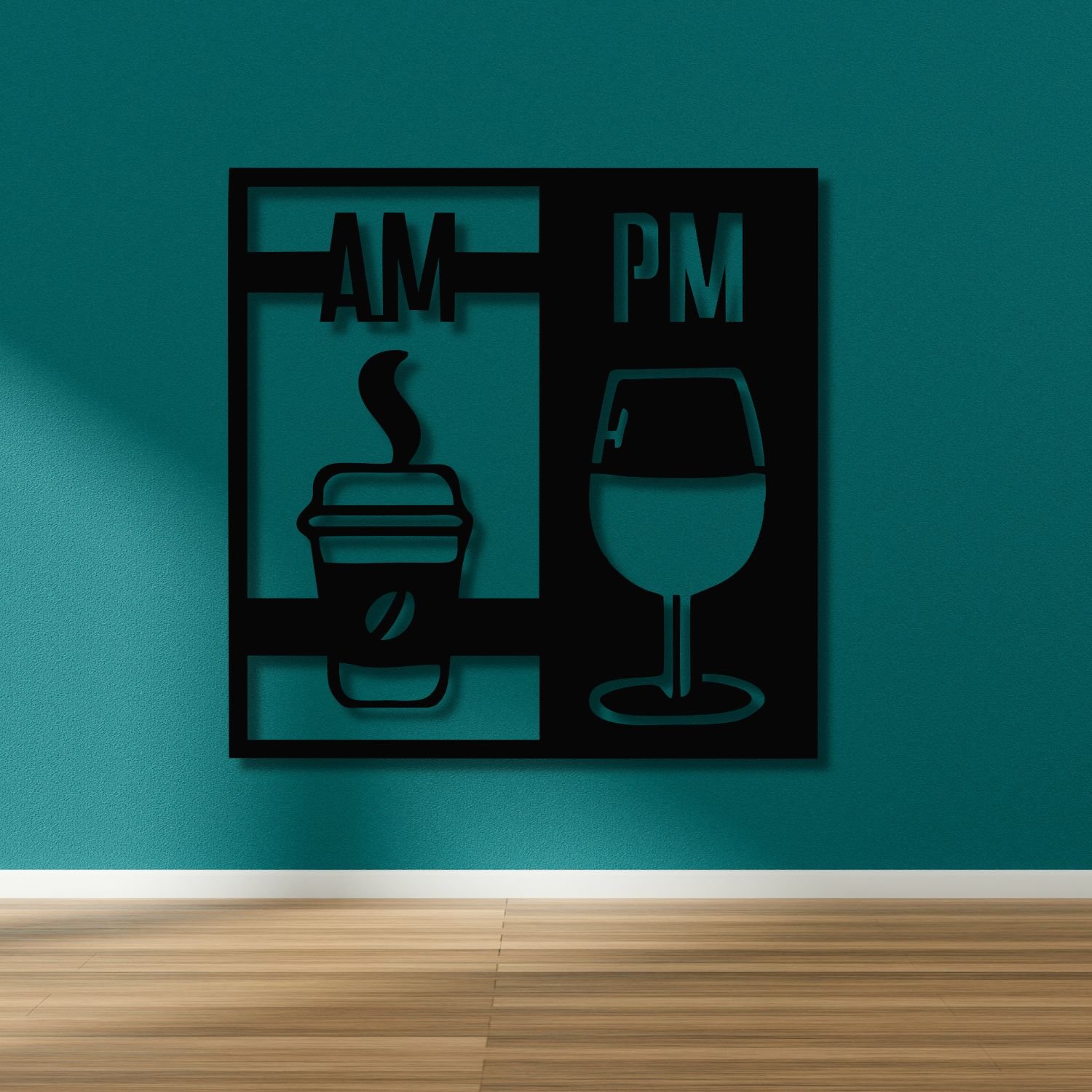 Quadro Decorativo Copo Café Bebida Am Pm Para Parede Em Mdf - 2