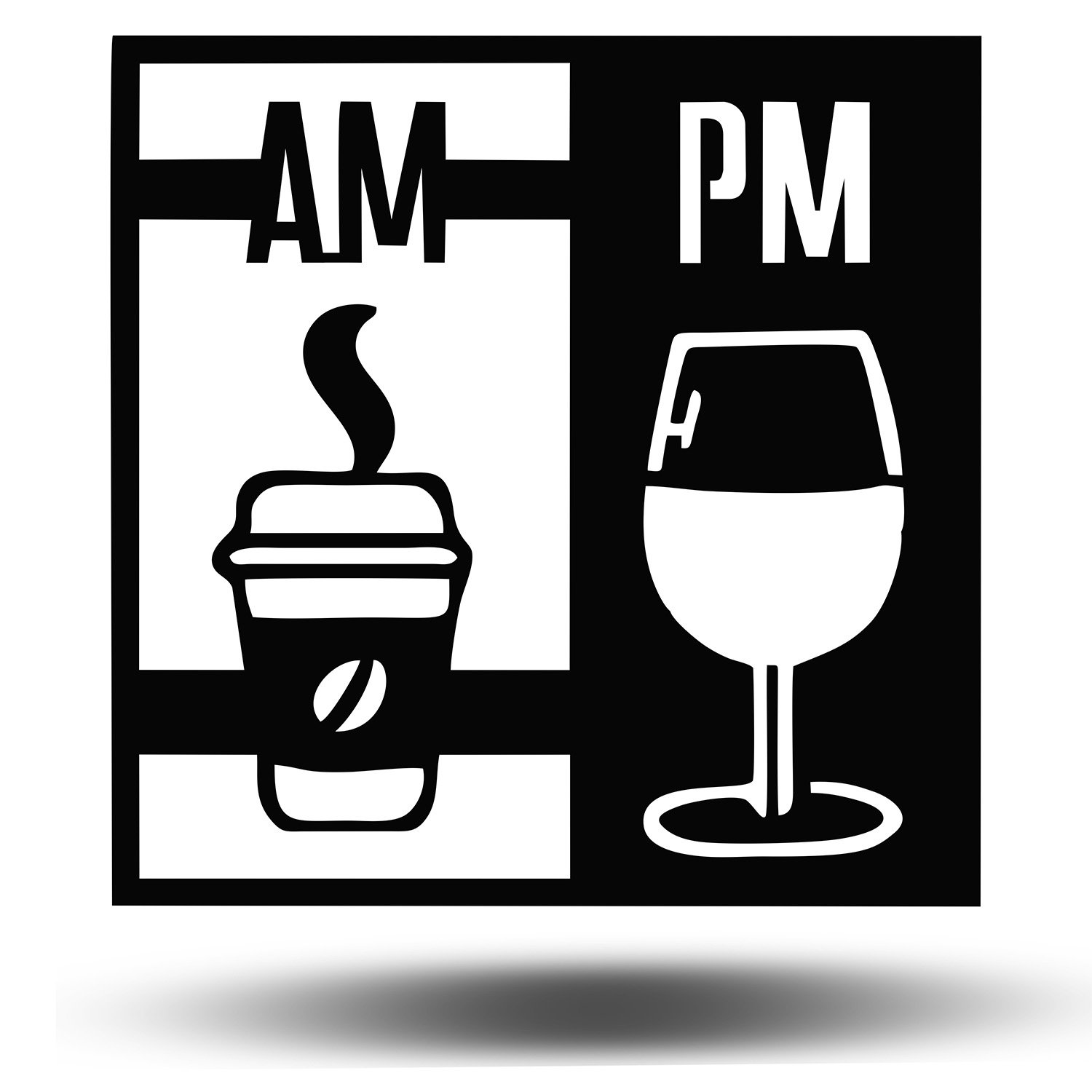 Quadro Decorativo Copo Café Bebida Am Pm Para Parede Em Mdf - 1