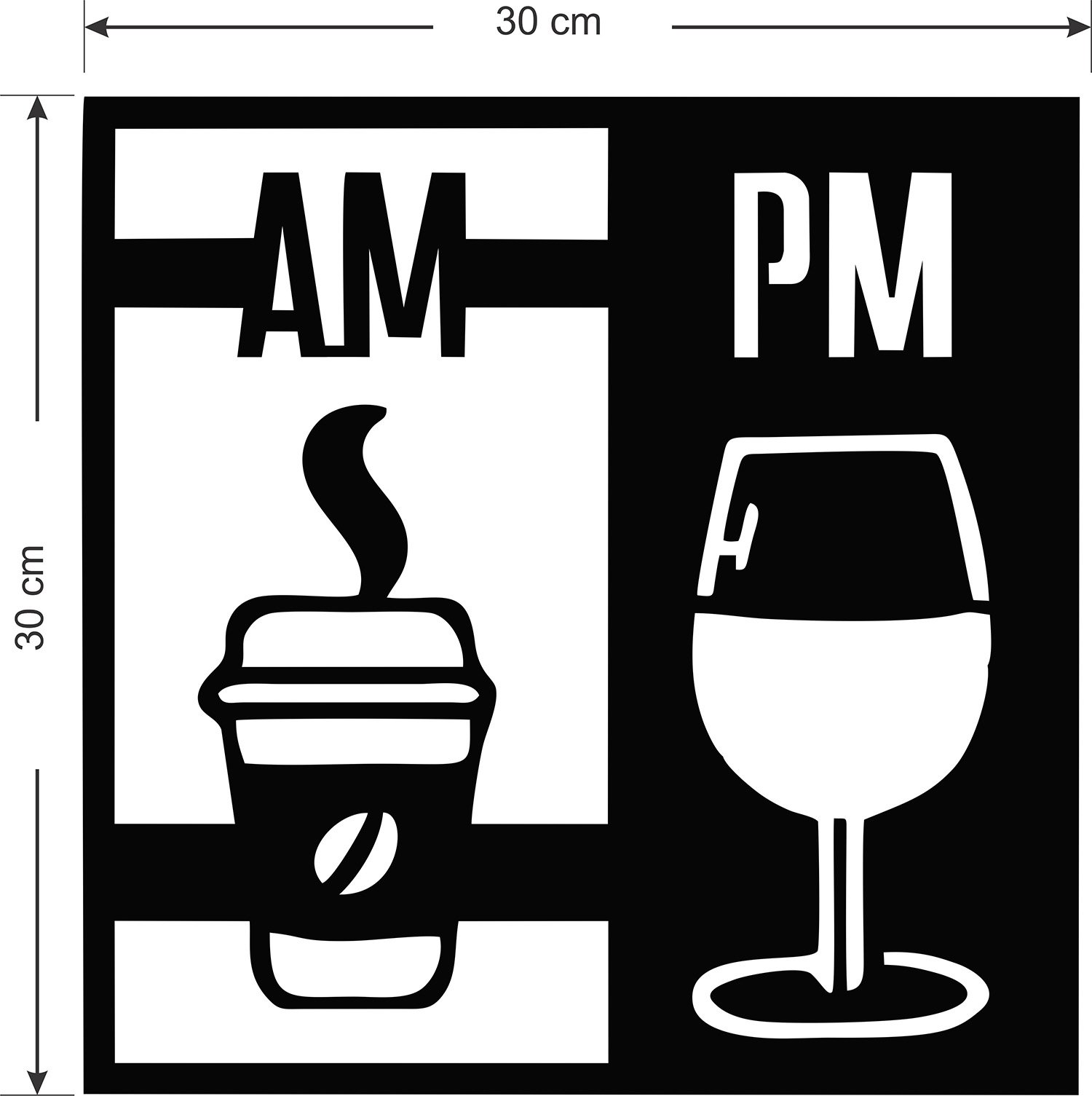Quadro Decorativo Copo Café Bebida Am Pm Para Parede Em Mdf - 3