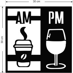 Quadro Decorativo Copo Café Bebida Am Pm Para Parede Em Mdf - 3