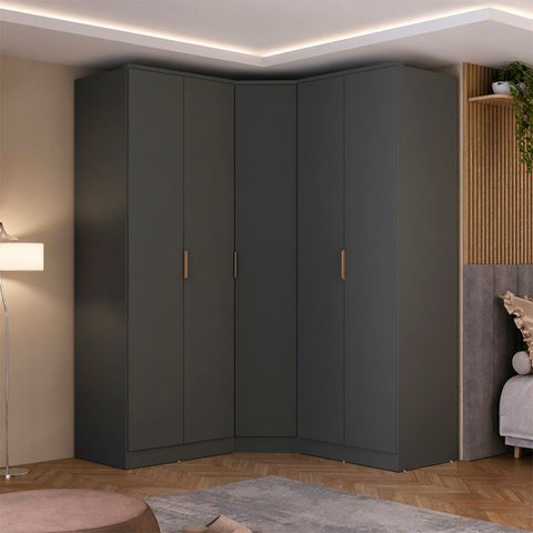 Guarda Roupa Modulado Ravi em Mdf 164x232,2cm 5 Portas Grafitto 1111