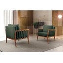 Ver imagem 2 de Poltrona Luxo Madeira Maciça Castellar Móbile Veludo Verde