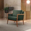 Ver imagem 3 de Poltrona Luxo Madeira Maciça Castellar Móbile Veludo Verde