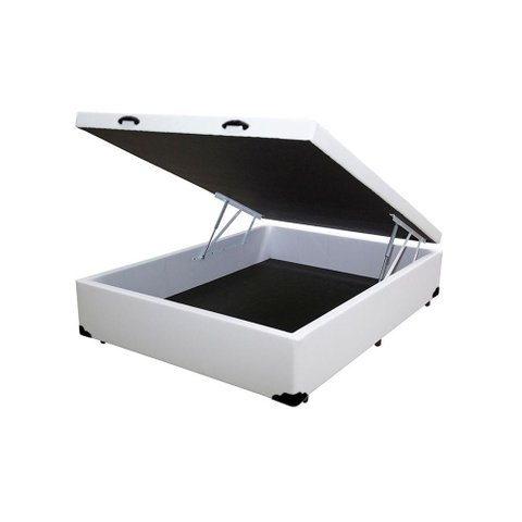 Cama Box Baú Viúva Homequeen Corino Branco 41x128x188