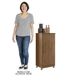 Armário Multiuso Cozinha Lavanderia com Rodízios Lisa M07 Naturale - Mpozenato - 5