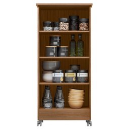 Armário Multiuso Cozinha Lavanderia com Rodízios Lisa M07 Naturale - Mpozenato - 6