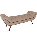 Ver imagem 1 de Puff Recamier Decorativo com Pés em Madeira 195 cm Itália P05 Veludo Bege - Lyam Decor
