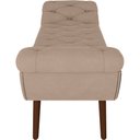 Ver imagem 5 de Puff Recamier Decorativo com Pés em Madeira 195 cm Itália P05 Veludo Bege - Lyam Decor