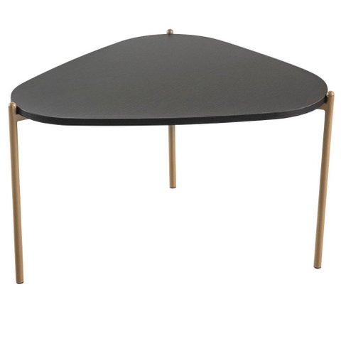 Mesa de Centro Alta Base Dourada - Nero