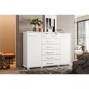 Ver imagem 3 de Cômoda Selene 7 Gavetas MDP Puxadores MDF Branco Fosco Albatroz Móveis