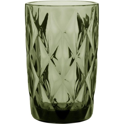 Copo Long Drink 13x8x8cm 370ml Vidro Verde 6pç
