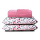 Ver imagem 1 de Jogo Cama Lençol Celi Casal Padrão Micropercal Estampado 200 Fios 3 Peças Bothanica Floral Rosa - 10