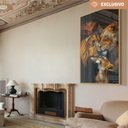 Ver imagem 1 de Quadro Decorativo Família Leão Leoa com Um Filhote Sala Quarto Casa Escritório