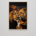Ver imagem 3 de Quadro Decorativo Família Leão Leoa com Um Filhote Sala Quarto Casa Escritório