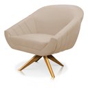 Ver imagem 5 de Kit 02 Poltronas Giratória Giovana Suede Bege Base Madeira MA30 - D’Rossi