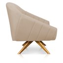Ver imagem 6 de Kit 02 Poltronas Giratória Giovana Suede Bege Base Madeira MA30 - D’Rossi