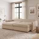 Ver imagem 5 de Sofá Cama 3 Lugares Retrátil Reclinável 270cm Linho com Molas Ensacadas Apolo Yescasa Bege