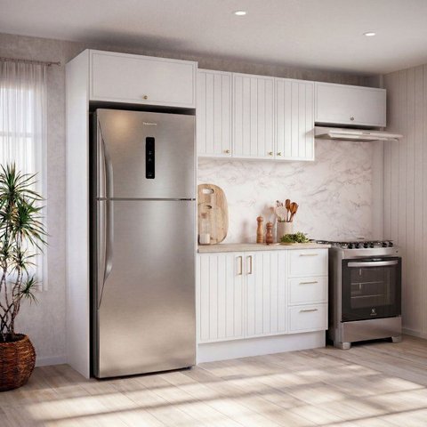 Cozinha Completa Planejada MDF 4 Peças com Tampo Marselha Branca CabeCasa MadeiraOriginals