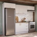 Ver imagem 2 de Cozinha Planejada 5 Peças 3 Aéreo 1 Balcão com Tampo 1 Kit Lateral Marselha CabeCasa MadeiraOriginals Branco
